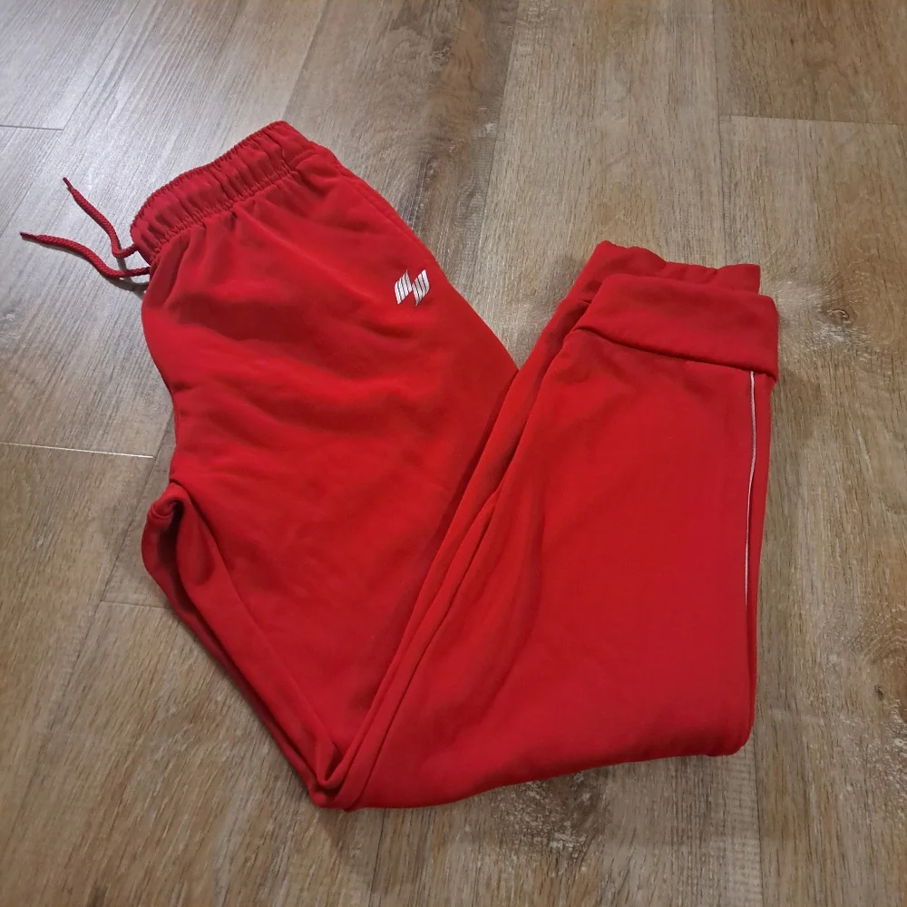 The Children's Place Sport Kids Red Joggers White Line White Logo Size Large